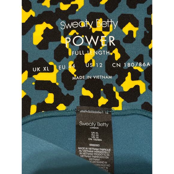 Sweaty Betty NWOT Leopard Panel High Waist Full Length Workout Leggings Size 12 - Picture 4 of 5